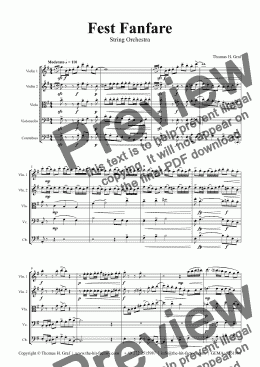 page one of Fest Fanfare - Classical Festive Fanfare - Opener - String Orchestra