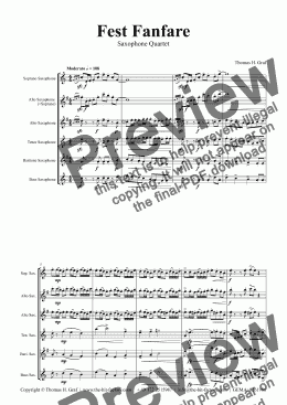 page one of Fest Fanfare - Classical Festive Fanfare - Opener - Saxophone Quartet