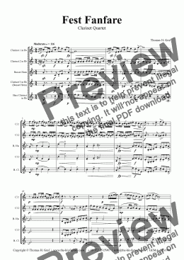 page one of Fest Fanfare - Classical Festive Fanfare - Opener - Clarinet Quartet