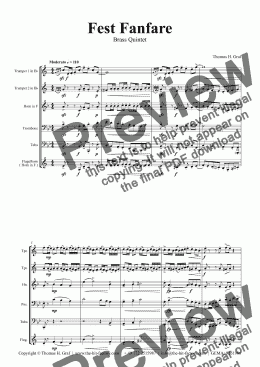 page one of Fest Fanfare - Classical Festive Fanfare - Opener - Brass Quintet