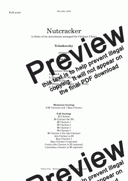 page one of Nutcracker  ( Clarinet Choir)