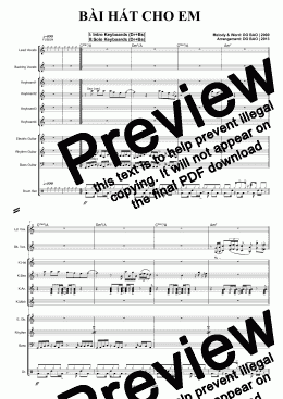 page one of BÀI HÁT CHO EM (full score - 2013)
