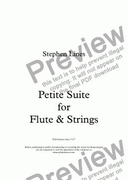 page one of Petite Suite for Flute & Strings