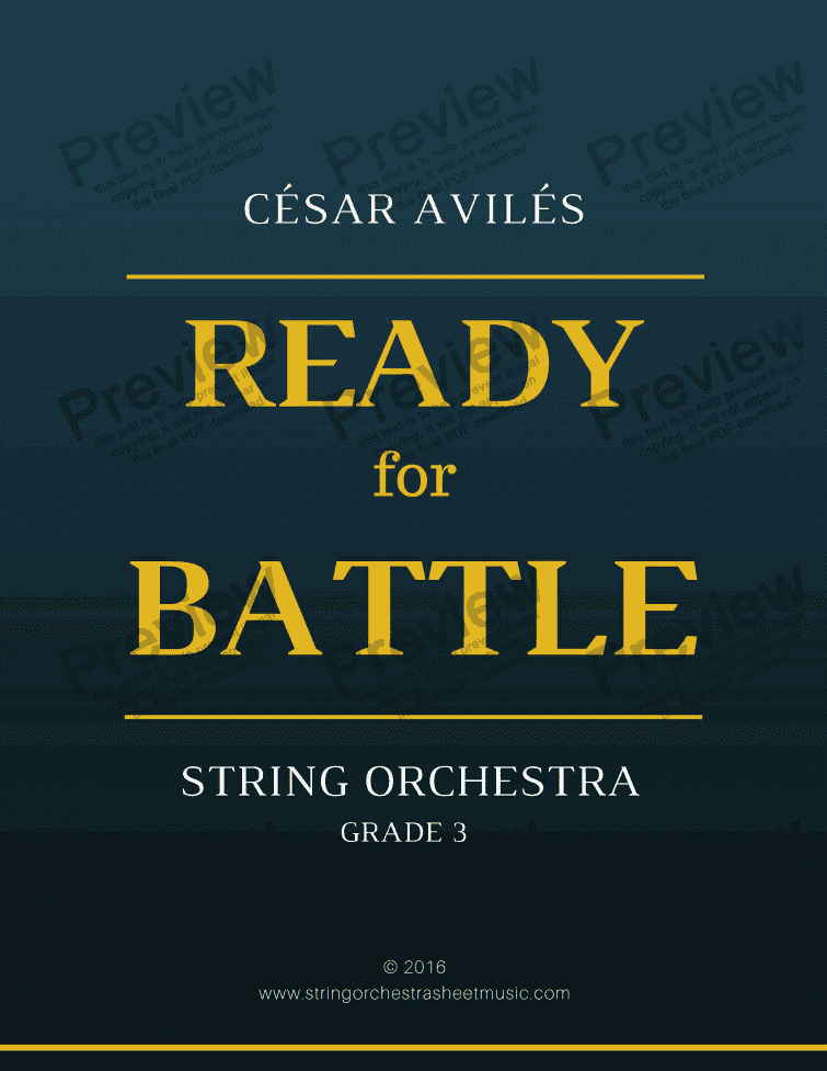 page one of Ready for Battle - String Orchestra