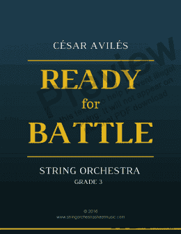 page one of Ready for Battle - String Orchestra