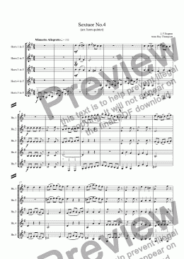 page one of Dauprat: Sextuor No.4 ( horn sextet no.4) arr. horn quintet)