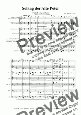 page one of Solang der alte Peter - Munich City anthem - Concert Band