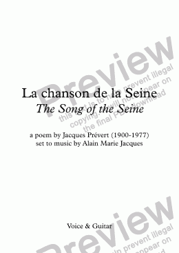 page one of La chanson de la Seine (Alain Jacques / Jacques Prévert)