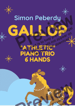 page one of Gallop, Athletic Piano Trio for six hands at one piano