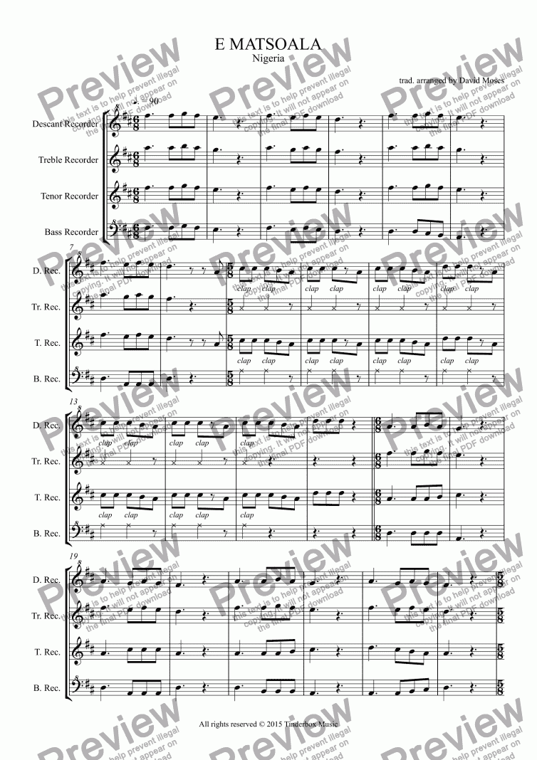 page one of AFRICAN SONG SET