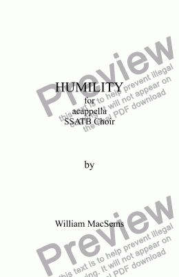 page one of HUMILITY