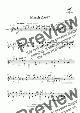 page one of March Z.647 for solo guitar