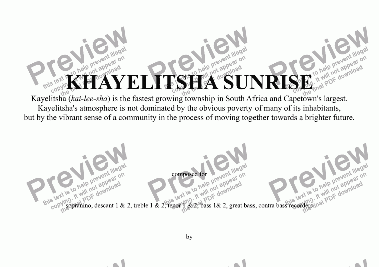 page one of KHAYELITSHA SUNRISE