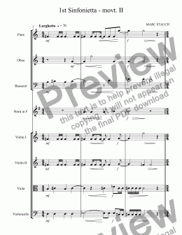 page one of 1st Sinfonietta: 2nd movt