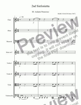 page one of 2nd Sinfonietta: 3rd movt