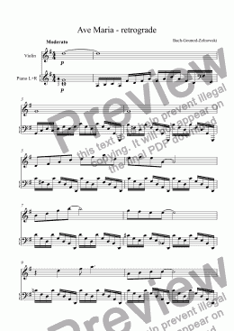 page one of Ave Maria - retrograde