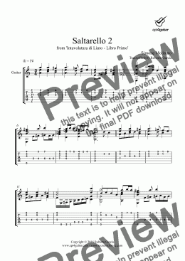 page one of Saltarello 2 for solo guitar