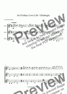 page one of 1. An Eriskay Love Lilt / Glenlogie.. (Guitar Trio).