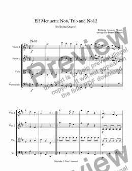 page one of Elf Menuette No6, Trio and No12