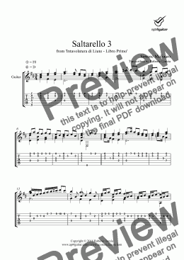 page one of Saltarello 3 for solo guitar