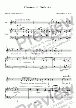 page one of Chanson de Barberine (Murray Davey / Musset)