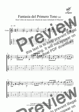 page one of Fantasia del Primero Tono (a) for solo guitar