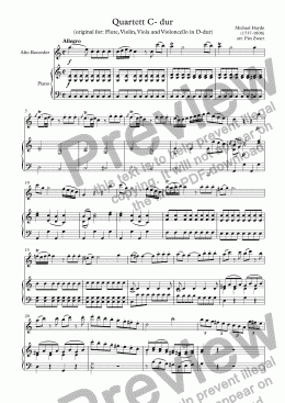 page one of Quartett C- dur (M. Haydn)