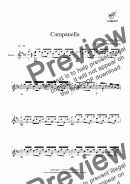 page one of Campanella for solo guitar