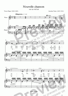 page one of Nouvelle chanson (Anselme Vinée / Victor Hugo)