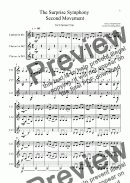 page one of Haydn The Surprise Symphony  Second Movement