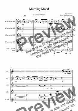 page one of Peer Gynt Suite No.1-Morning Mood