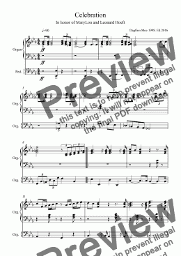 page one of Celebration (organ solo)