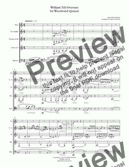 page one of Rossini: William Tell Overture for Woodwind Quintet (English Horn)