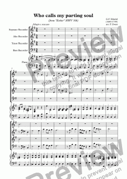page one of Who calls my parting soul (Händel)