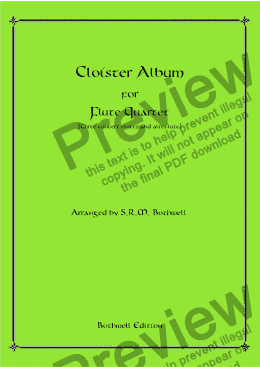 page one of Cloister Album arr. Three concert flutes and alto flute