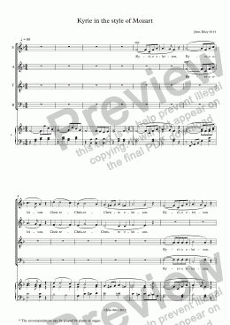 page one of Kyrie in the style of Mozart
