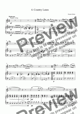 page one of 4. Country Lanes. (Flute and Piano).