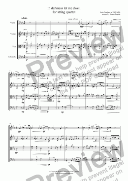 page one of Dowland - IN DARKNESS LET ME DWELL - for string quartet
