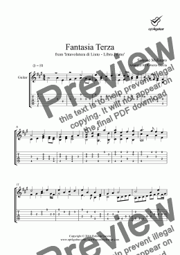 page one of Fantasia Terza for solo guitar