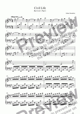 page one of Civil Life (Solo Piano)