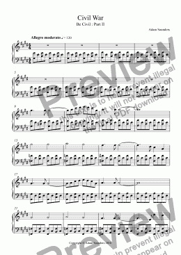 page one of Civil War (Solo Piano)