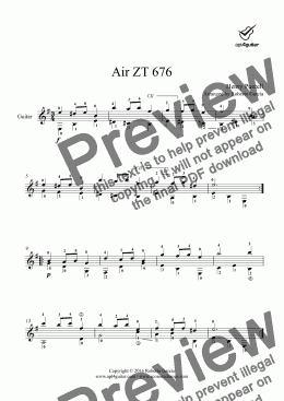 page one of Air ZT 676 for solo guitar