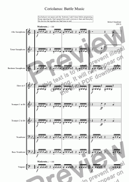 page one of Coriolanus: Battle Music