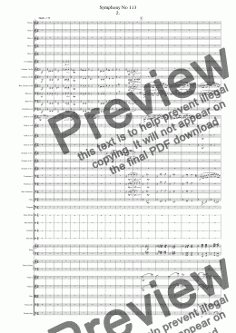 page one of Symphony No 113 2nd movt