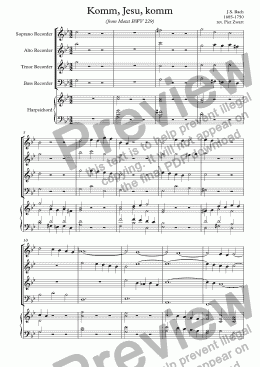 page one of Komm, Jesu, komm (Bach)