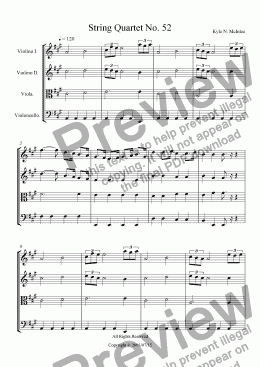 page one of String Quartet No. 52