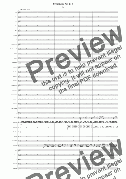 page one of Symphony No 113 3rd movt