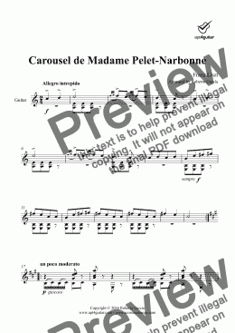 page one of Carousel de Madame Pelet-Narbonne for solo guitar