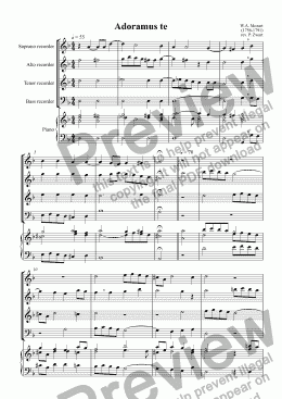 page one of Adoramus te (Mozart)