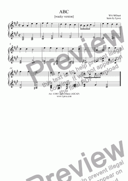 page one of "ABC" (Mozart/Suzuki reharmonization)